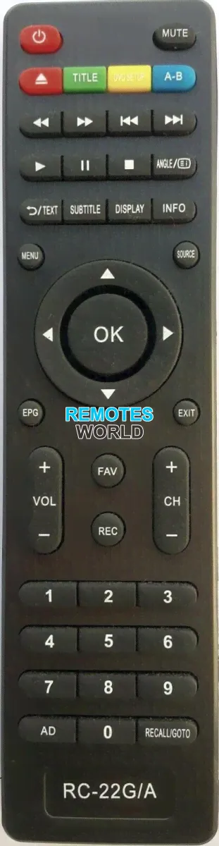 Replacement remote control for Mystery MTV-2430LTA2-2