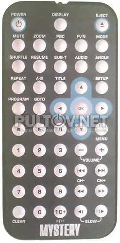 MYSTERY MDV-604RFU (#0104) пульт для автомагнитолы Mystery-0