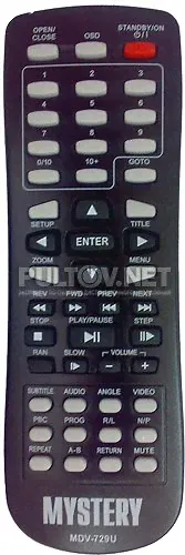 MYSTERY MDV-729U пульт для DVD-плеера MYSTERY-1