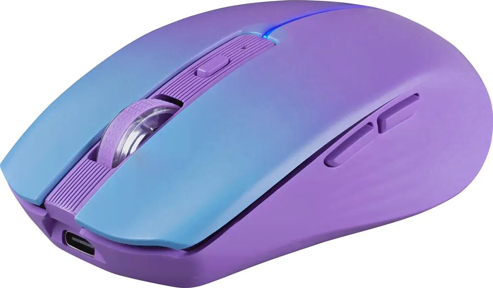 Мышь DEFENDER игровая бесп,+ Bluetooth 2,4G Mystery MM-301 LED,4D,1600dpi, АКБ фиолет (52301)